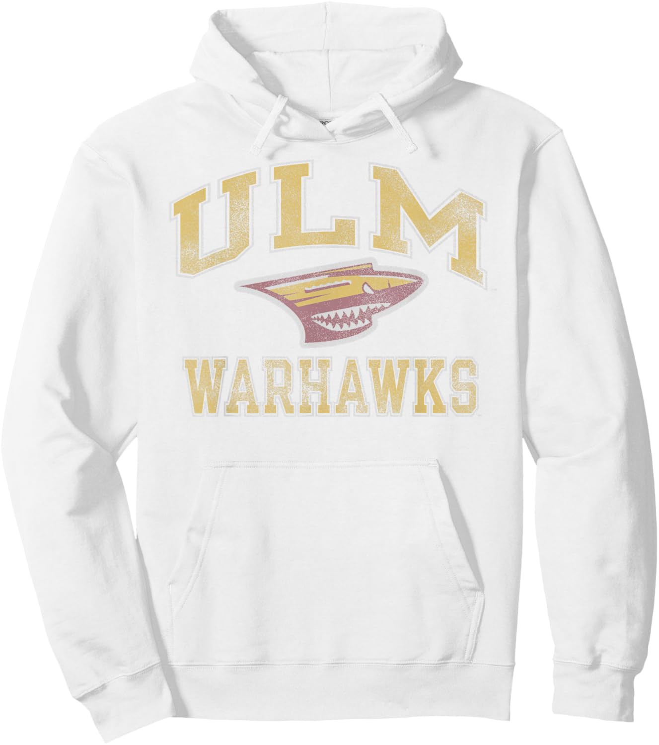 Louisiana Monroe Warhawks Vintage Worn Gray Hoodie - Hoodie | White