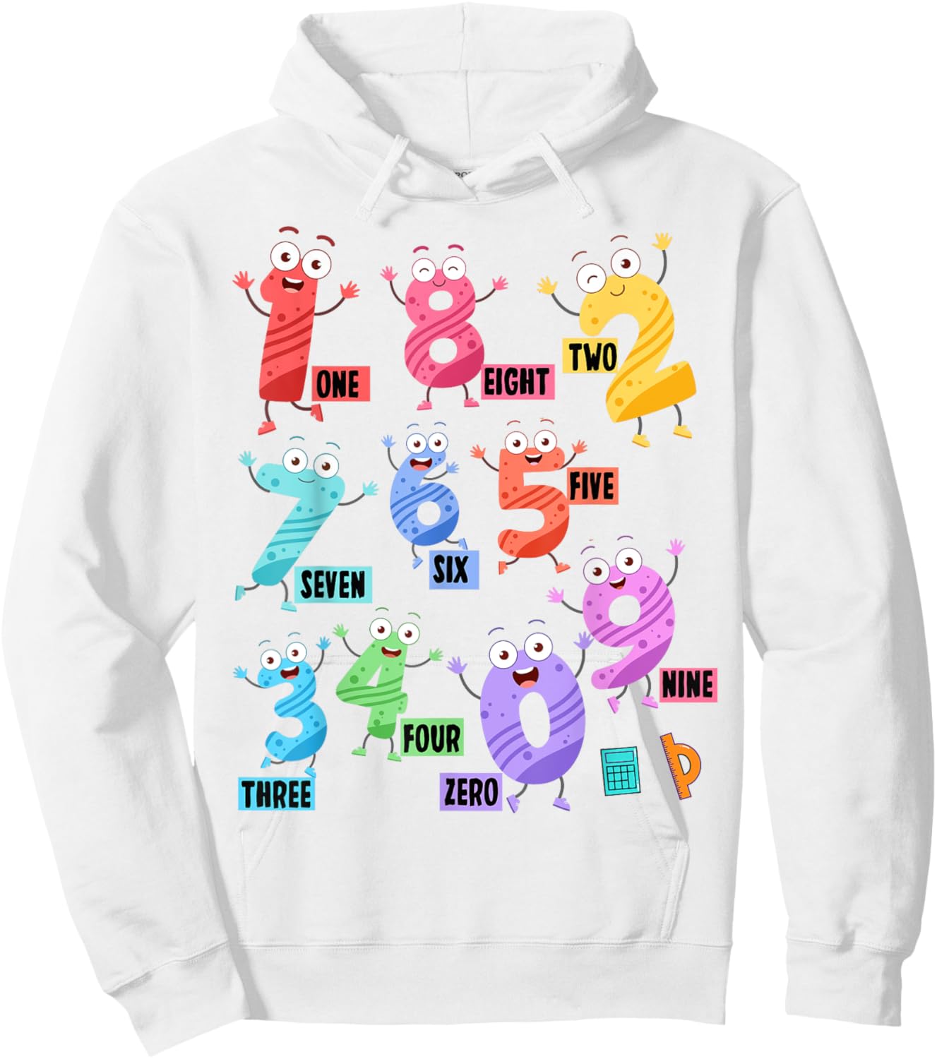 Maths Day Costume With Numbers On Idea Kids Maths Number Hoodie - Hoodie | White