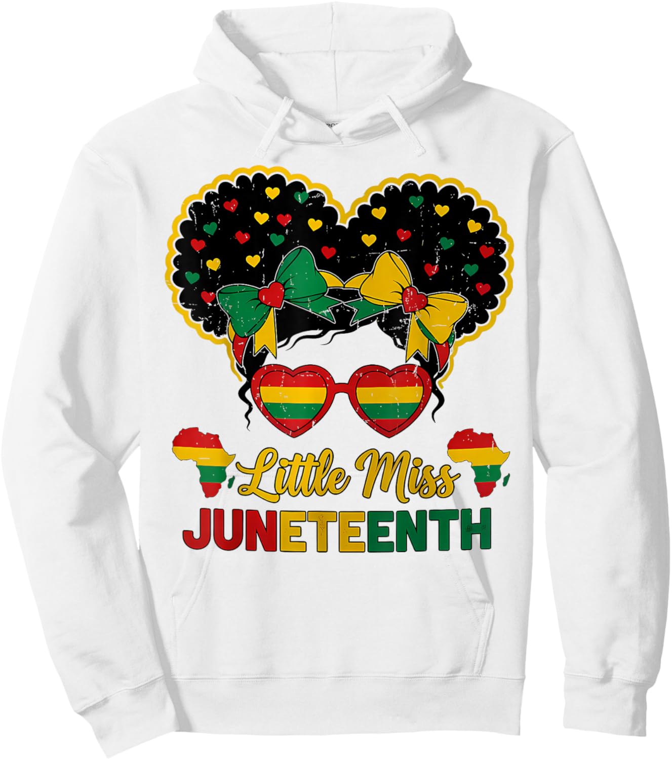 Afro Black Girl Juneteenth 1865 African Pride Celebration Hoodie - Hoodie | White