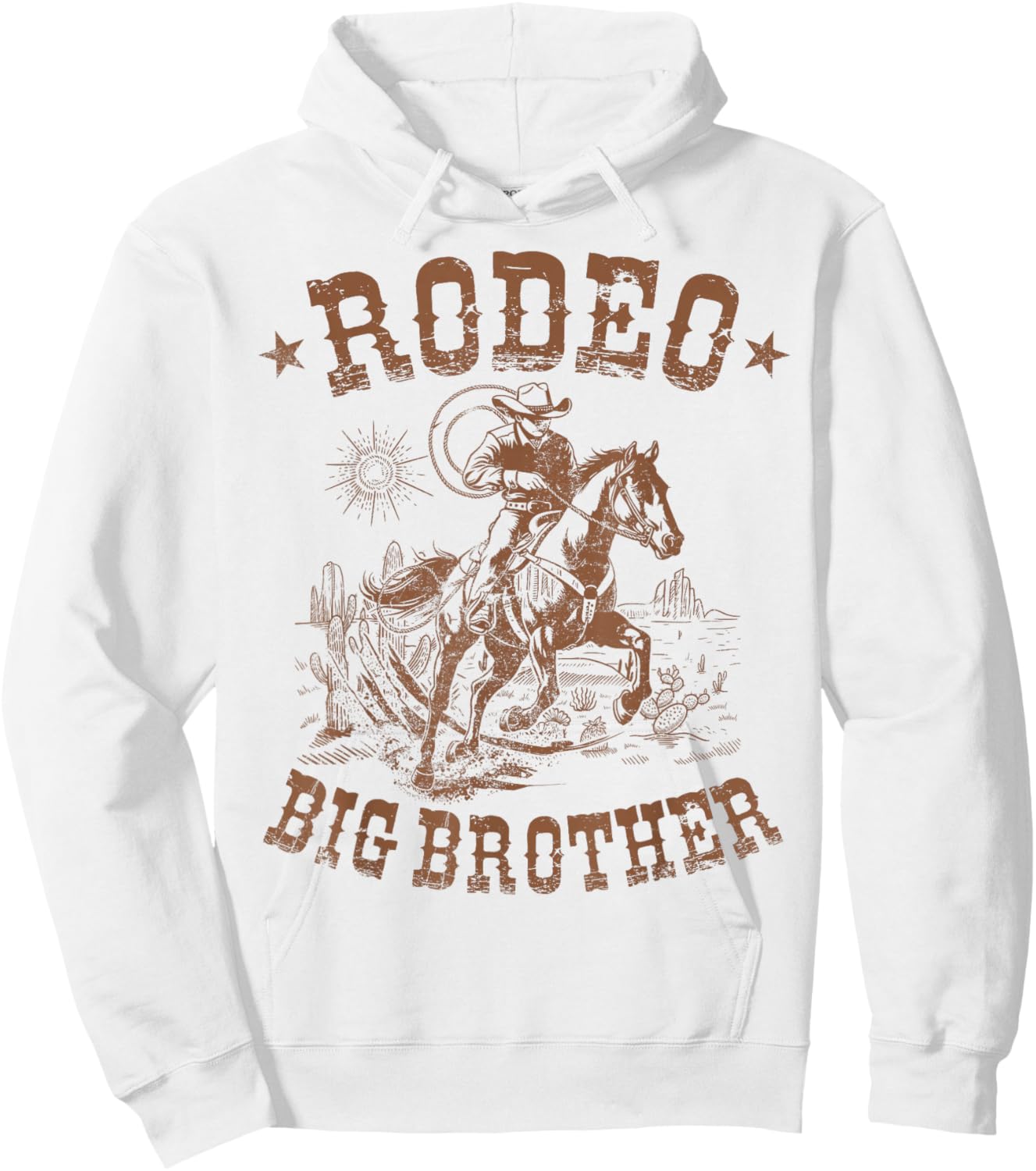 Rodeo Big Brother Western Cowboy Birthday Family Matching Hoodie - Hoodie | White