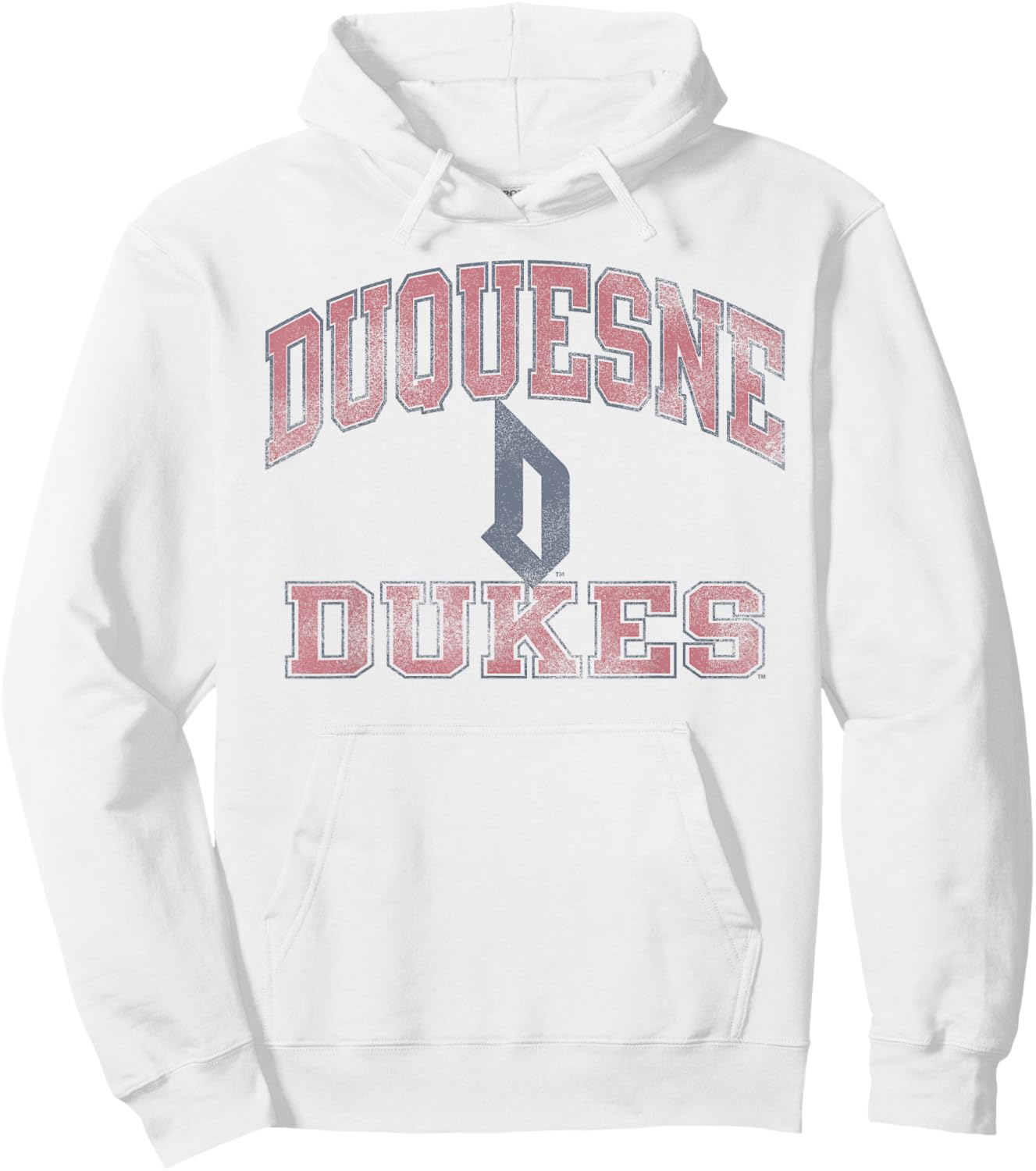 Duquesne Dukes Worn Gray Officially Licensed Hoodie - Hoodie | White