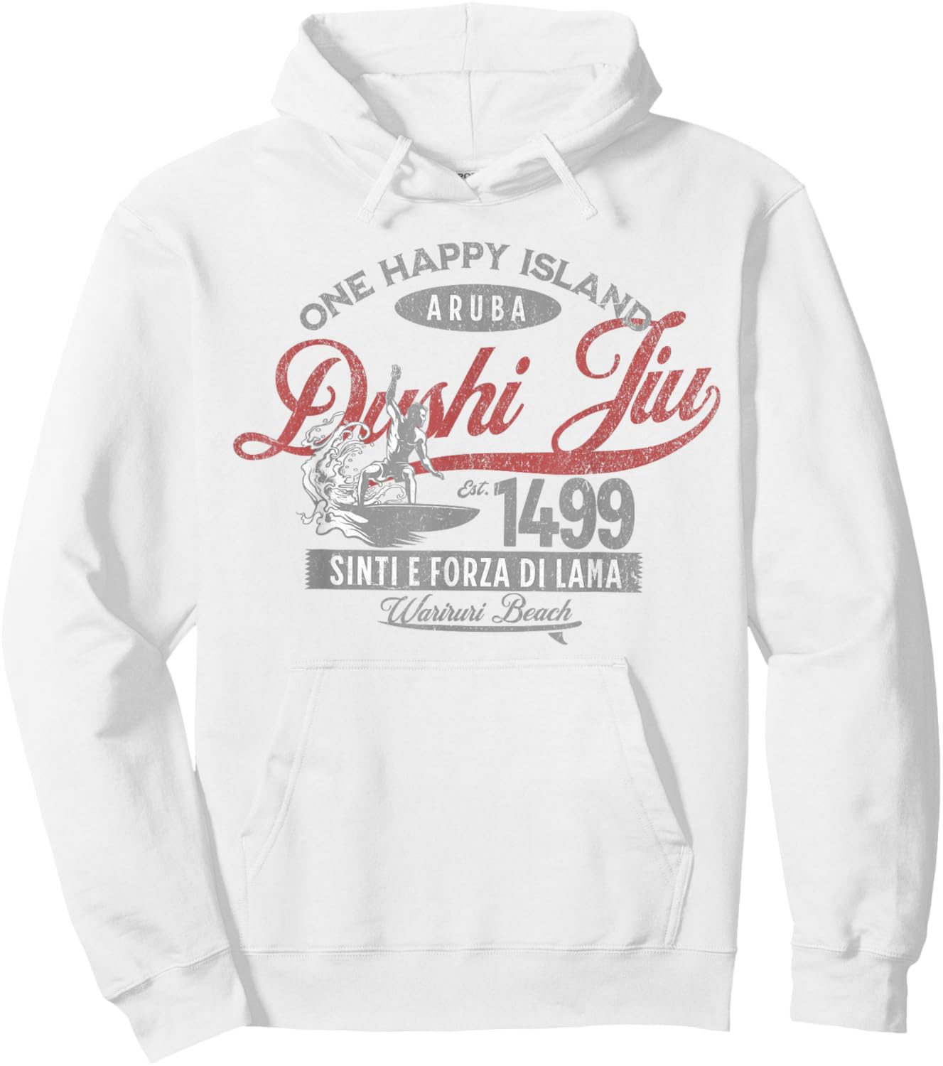 One Happy Island Aruba Shirt Cool Surfing Dushi Jiu Vintage Hoodie - Hoodie | White