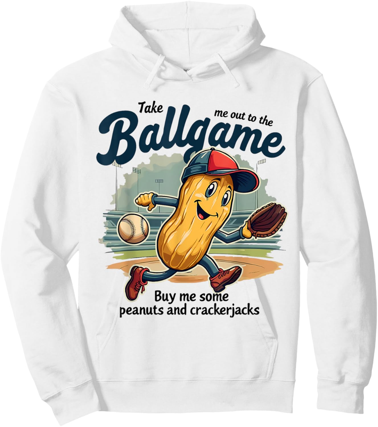 Funny Peanuts Take Me Out To The Ball Game Baseball Mothers Hoodie - Hoodie | White