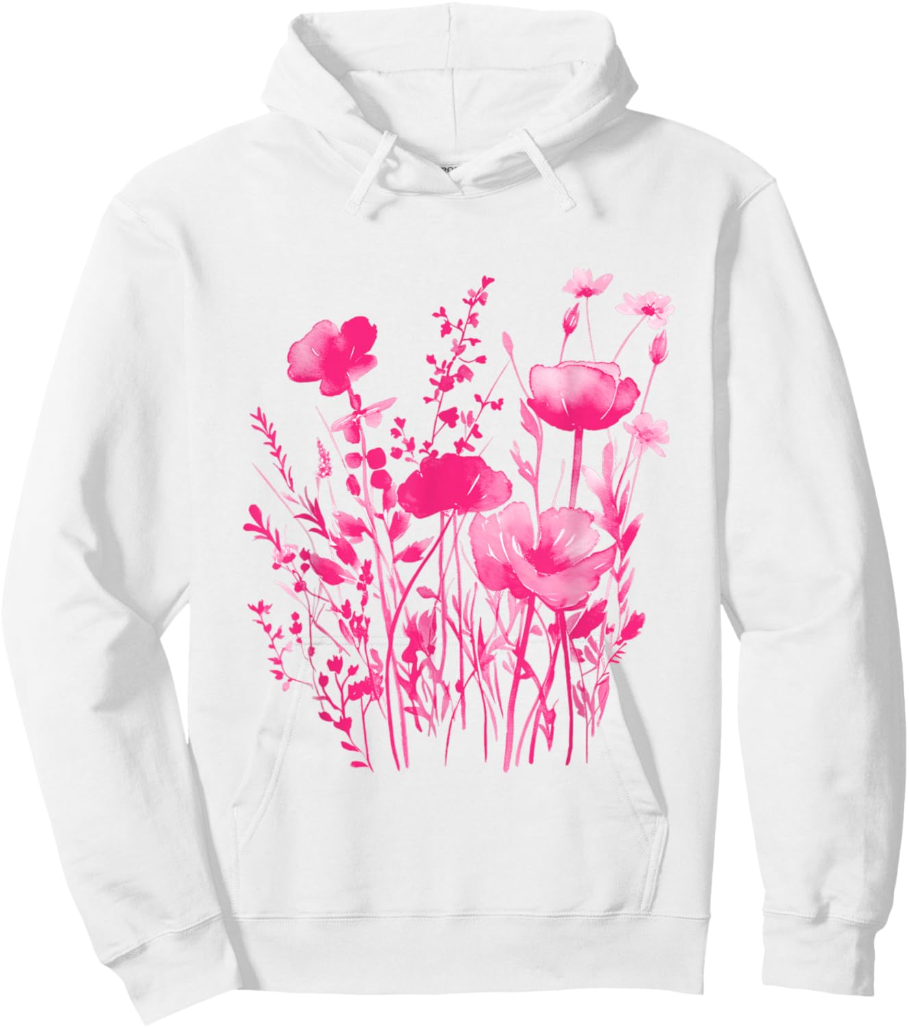 Pink Floral Shirt -Pink Flowers Hoodie - Hoodie | White