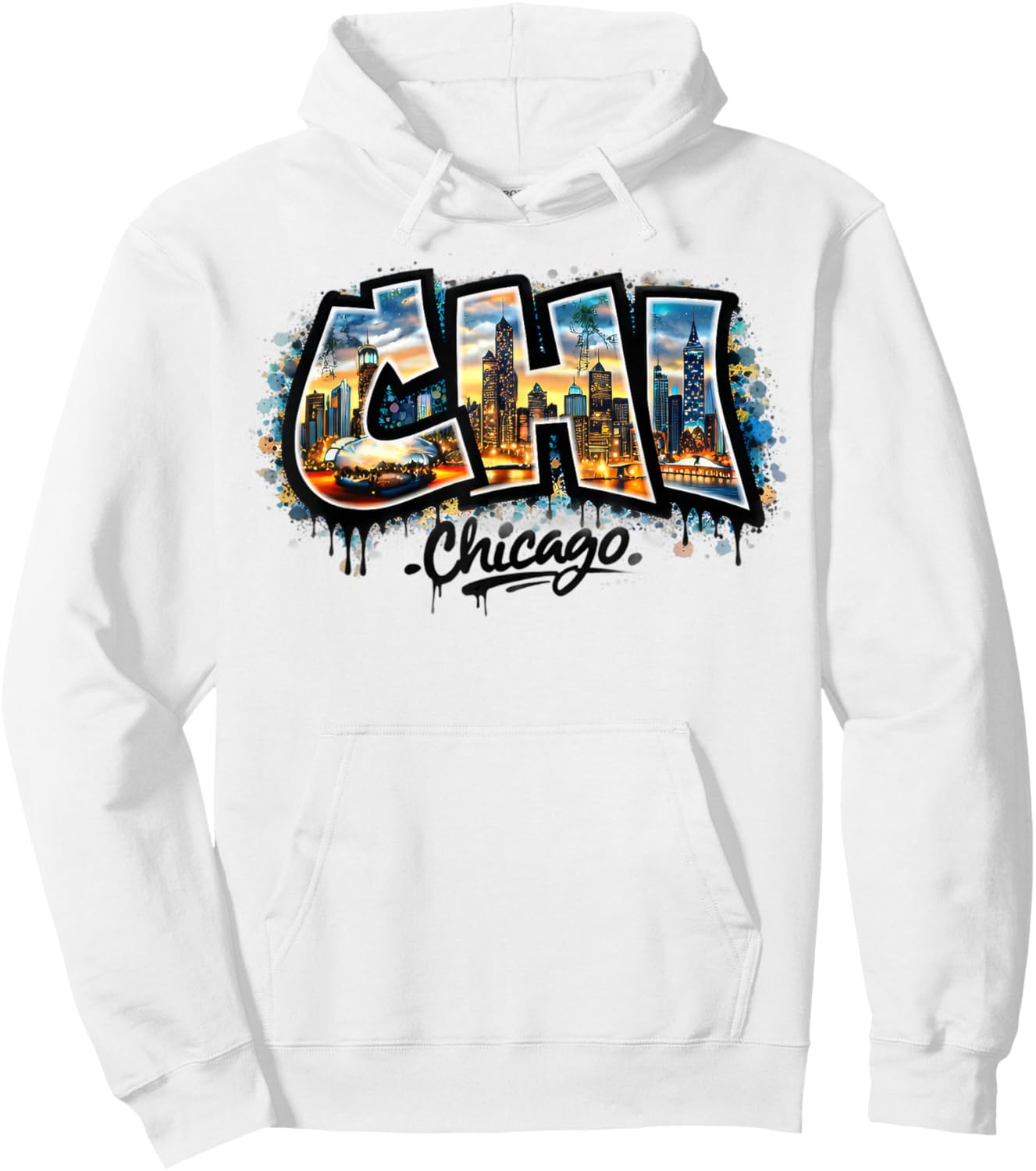 Chicago Street Art Design Hoodie - Hoodie | White