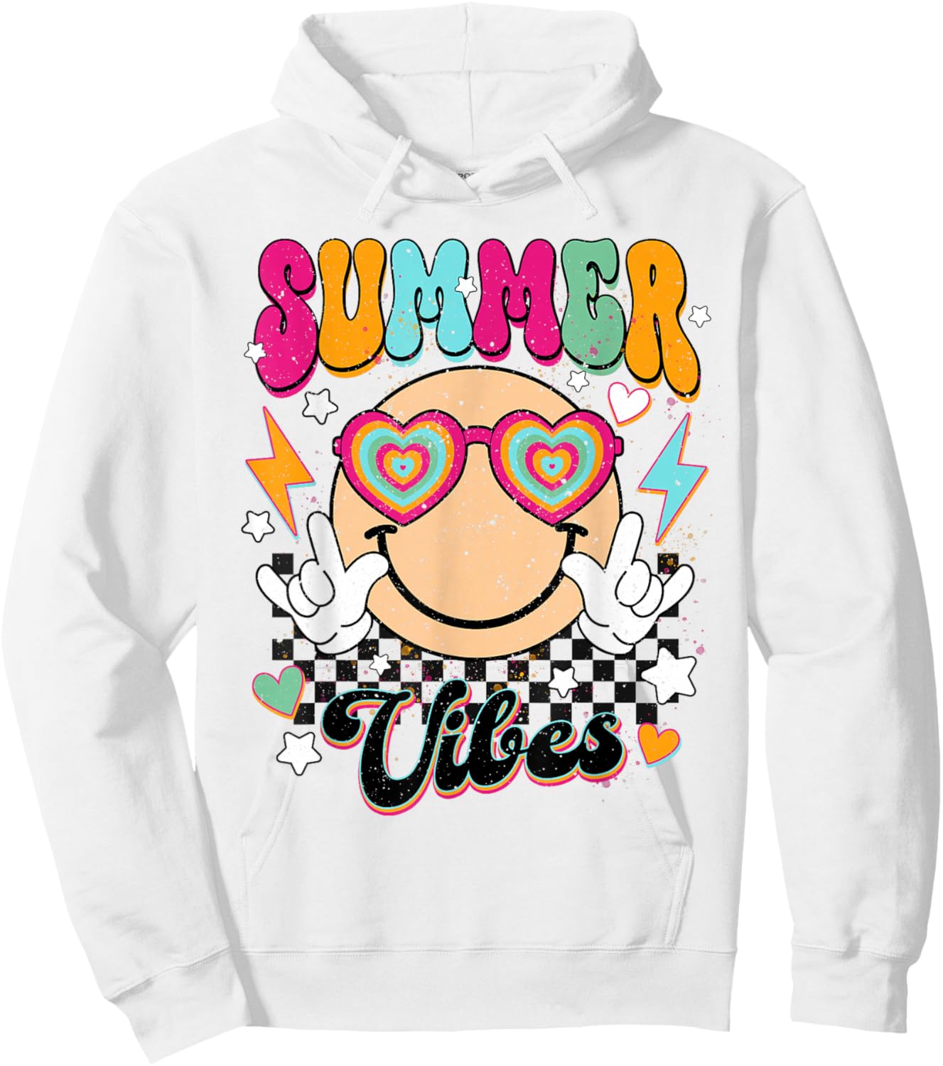 Retro Summer Vibes Men Kids Summer Vacation Hoodie - Hoodie | White