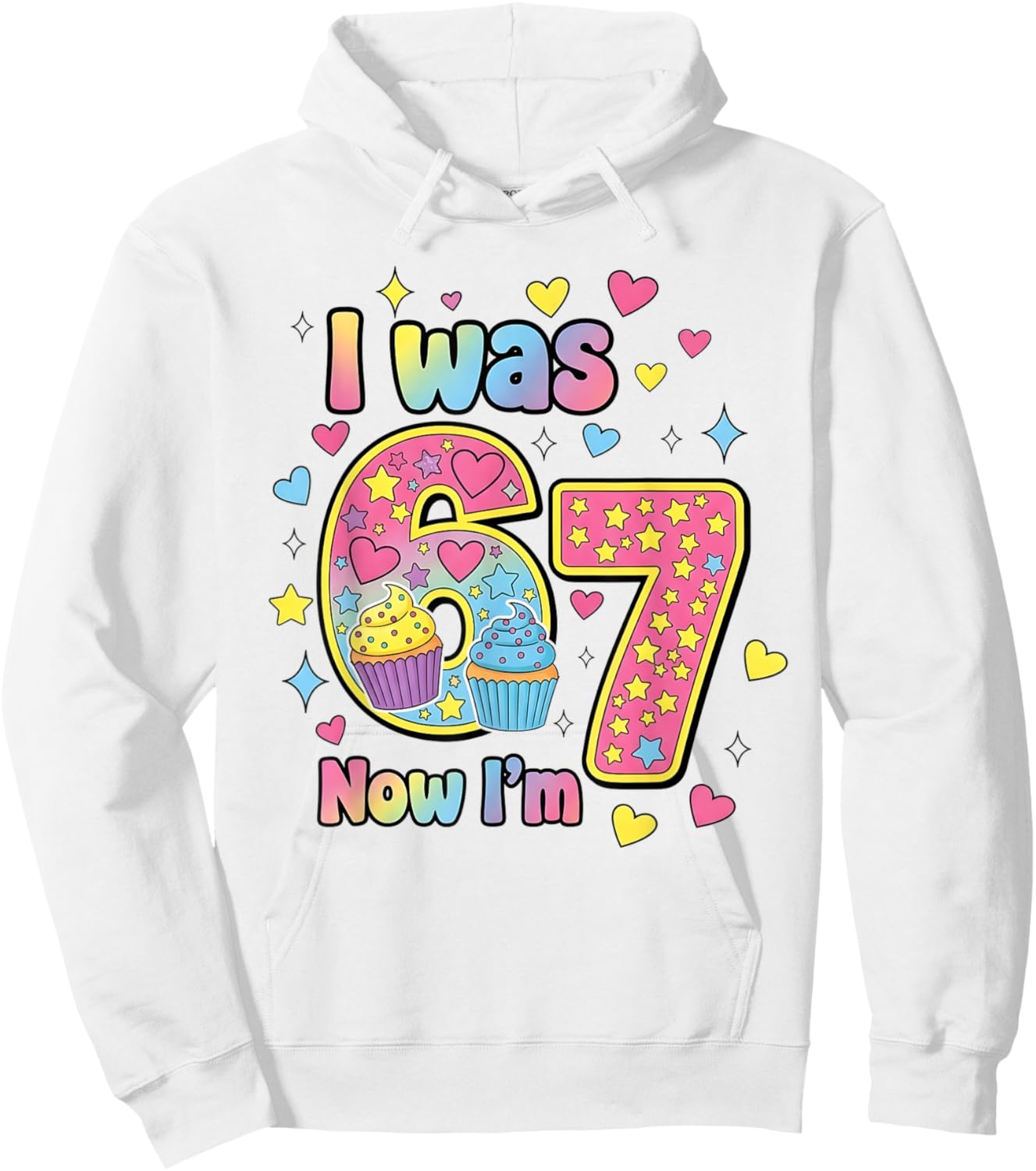 Ich war 6 jetzt Bin ich 7 Süßes Geburtstagsdesign Mädchen Hoodie - Hoodie | White