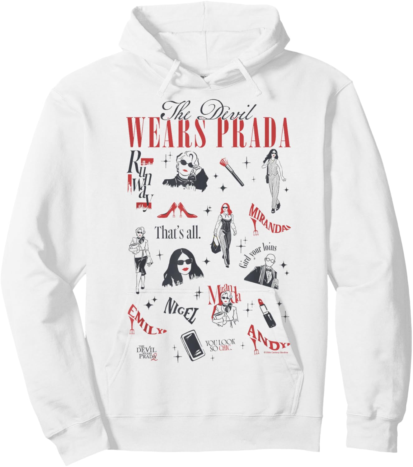 The Devil Wears Prada 2 Minimalistic Art Icons Collage Hoodie - Hoodie | White