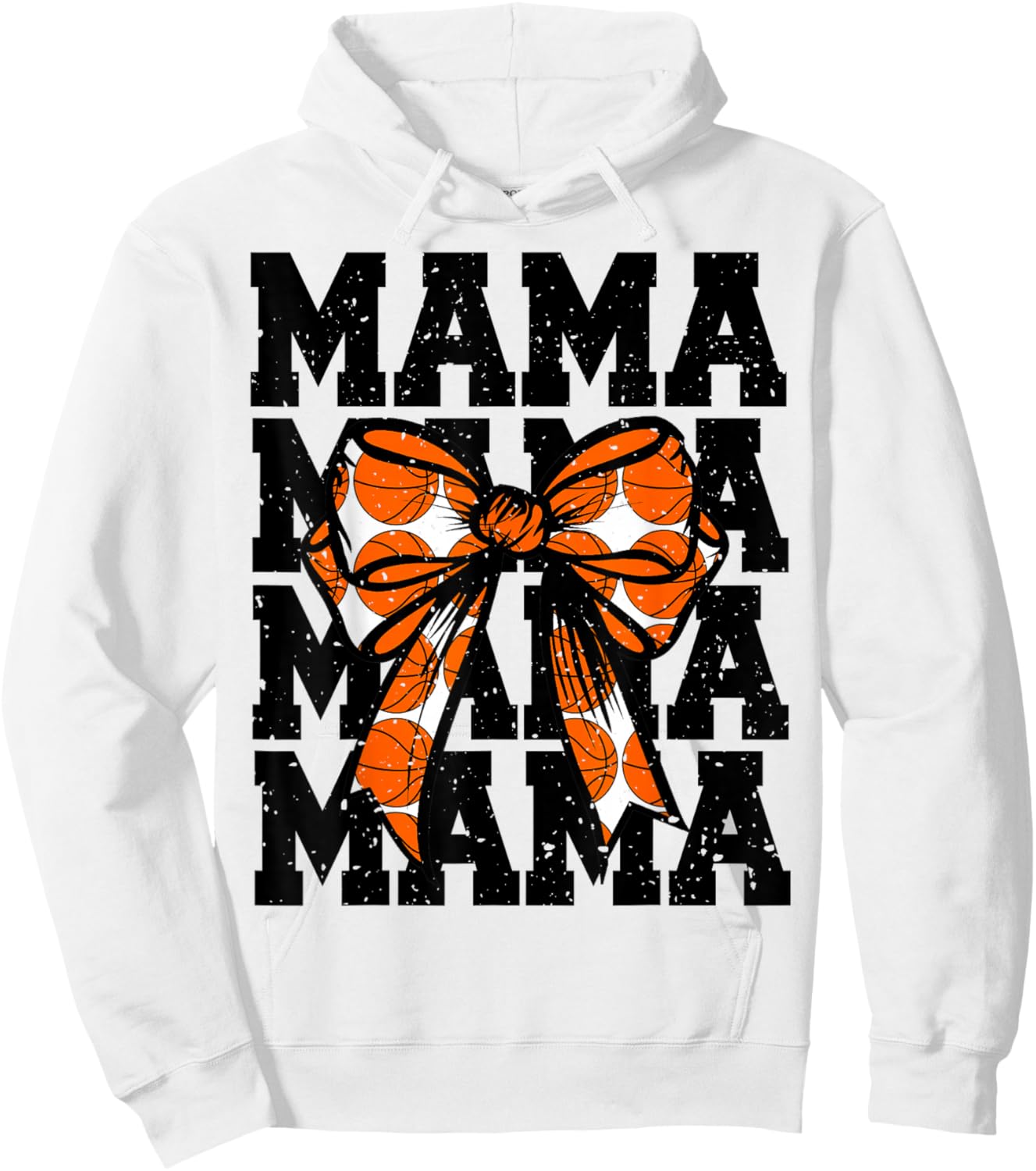 Basketball Mom Player Coquette Bow Game Day Team Lover Mama Hoodie - Hoodie | White