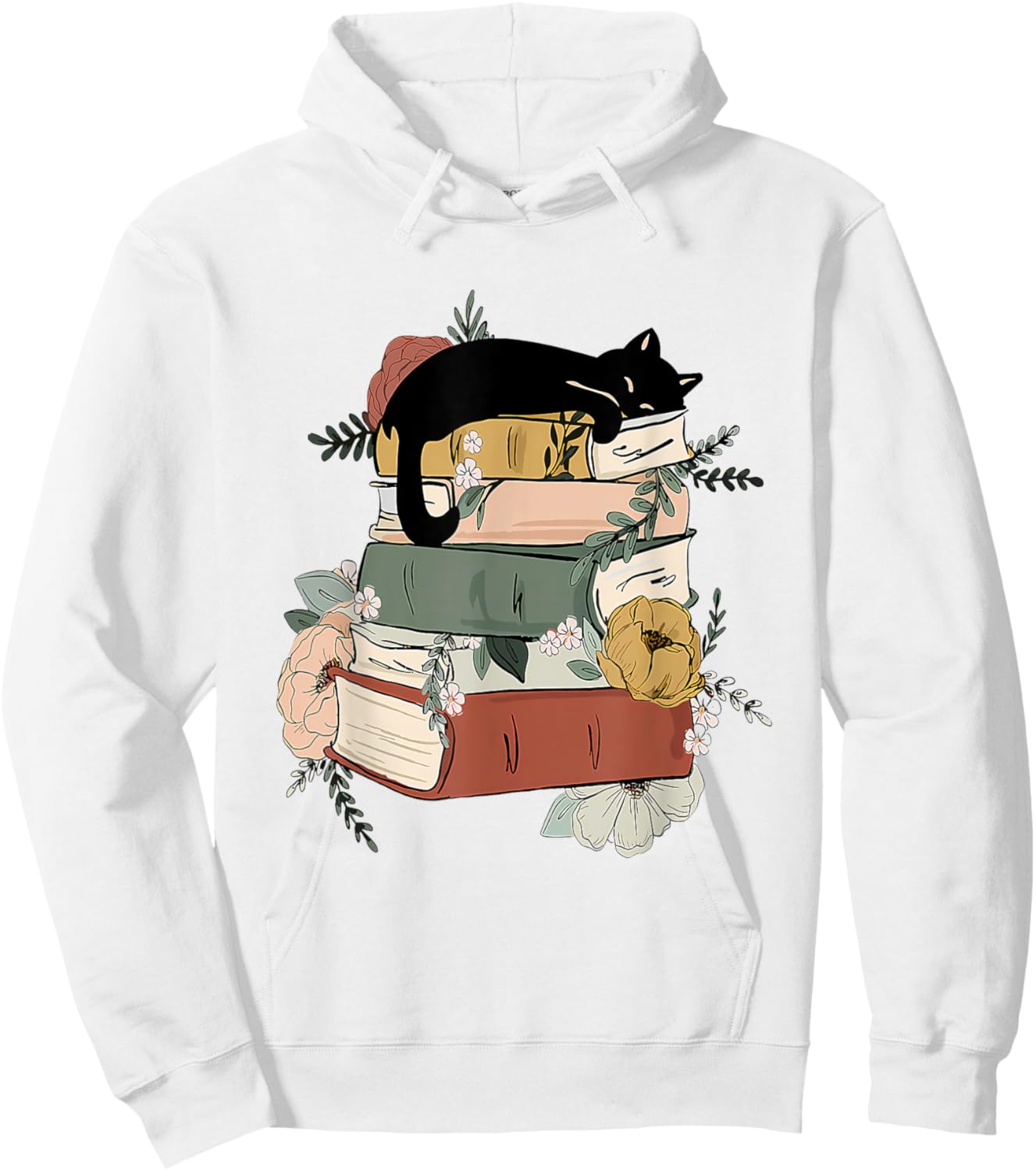 Cat Reading Book Cute Cat And Book Lover Girls Kid Hoodie - Hoodie | White
