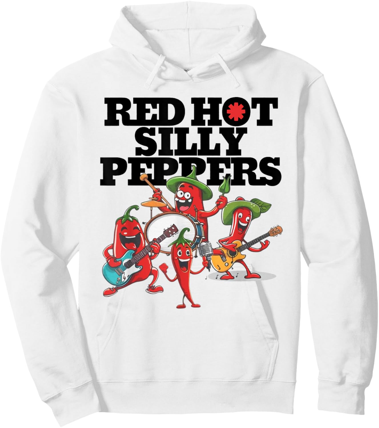 Red Hot Silly Peppers Funny Parody Cute Chilli Music Band Hoodie - Hoodie | White