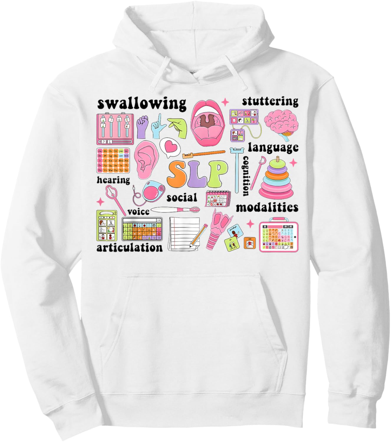 SLP Speech Therapy Speech Language Pathologist Appreciation Hoodie - Hoodie | White