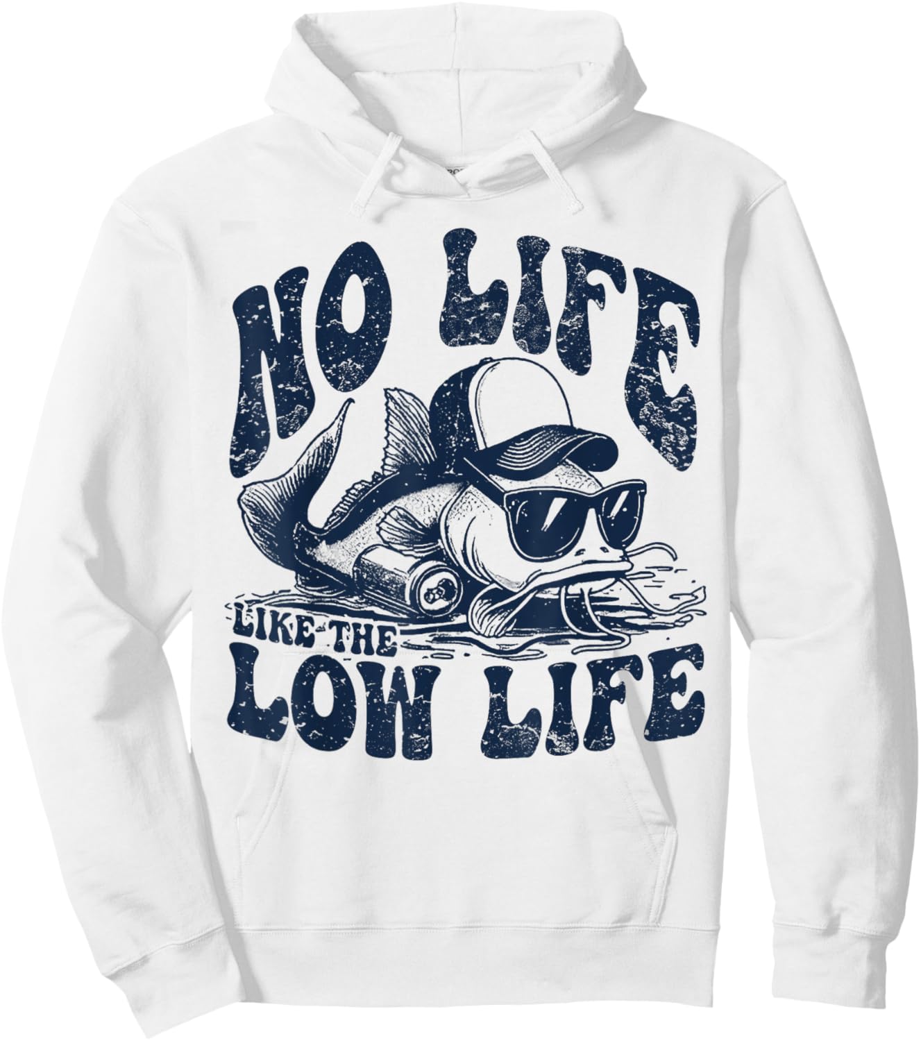 Fish No Life Like The Low Life Hoodie - Hoodie | White
