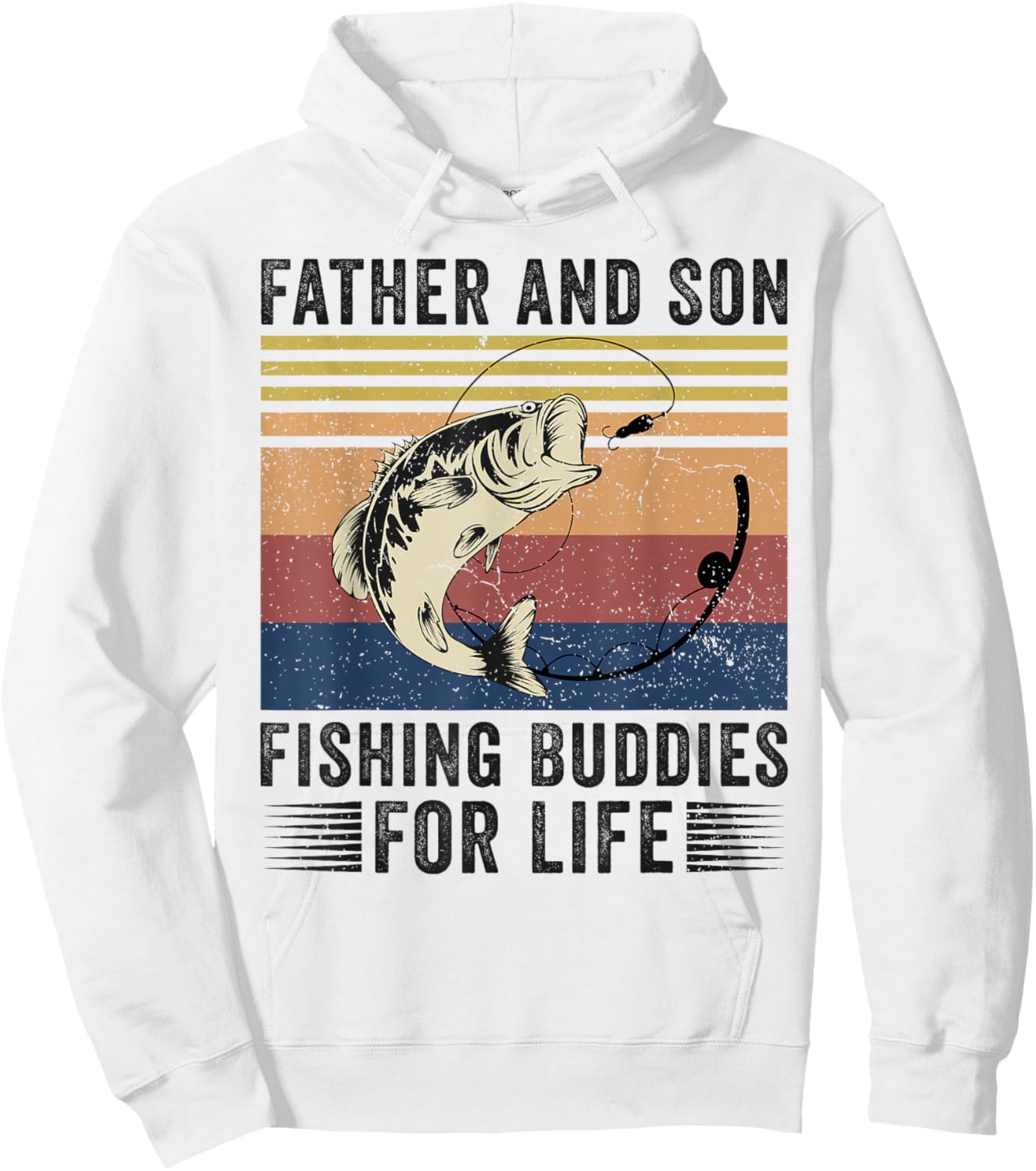 Father and Son Fishing Buddies for Life Hoodie - Hoodie | White