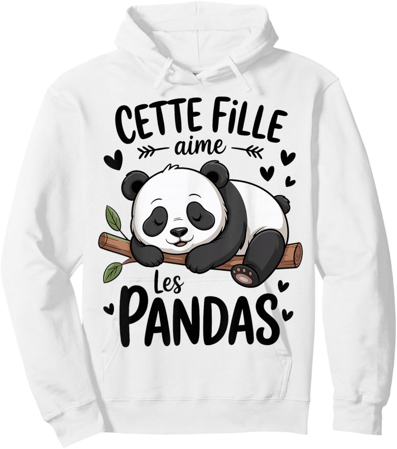T Shirt Panda Motif Rigolo Femme Ado Fille Aime Les Pandas Hoodie - Hoodie | White