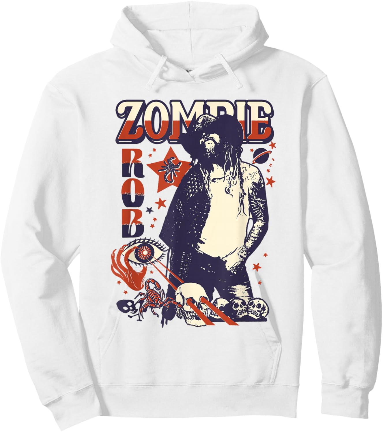 Rob Zombie Laser Stars And Scorpions Hoodie - Hoodie | White