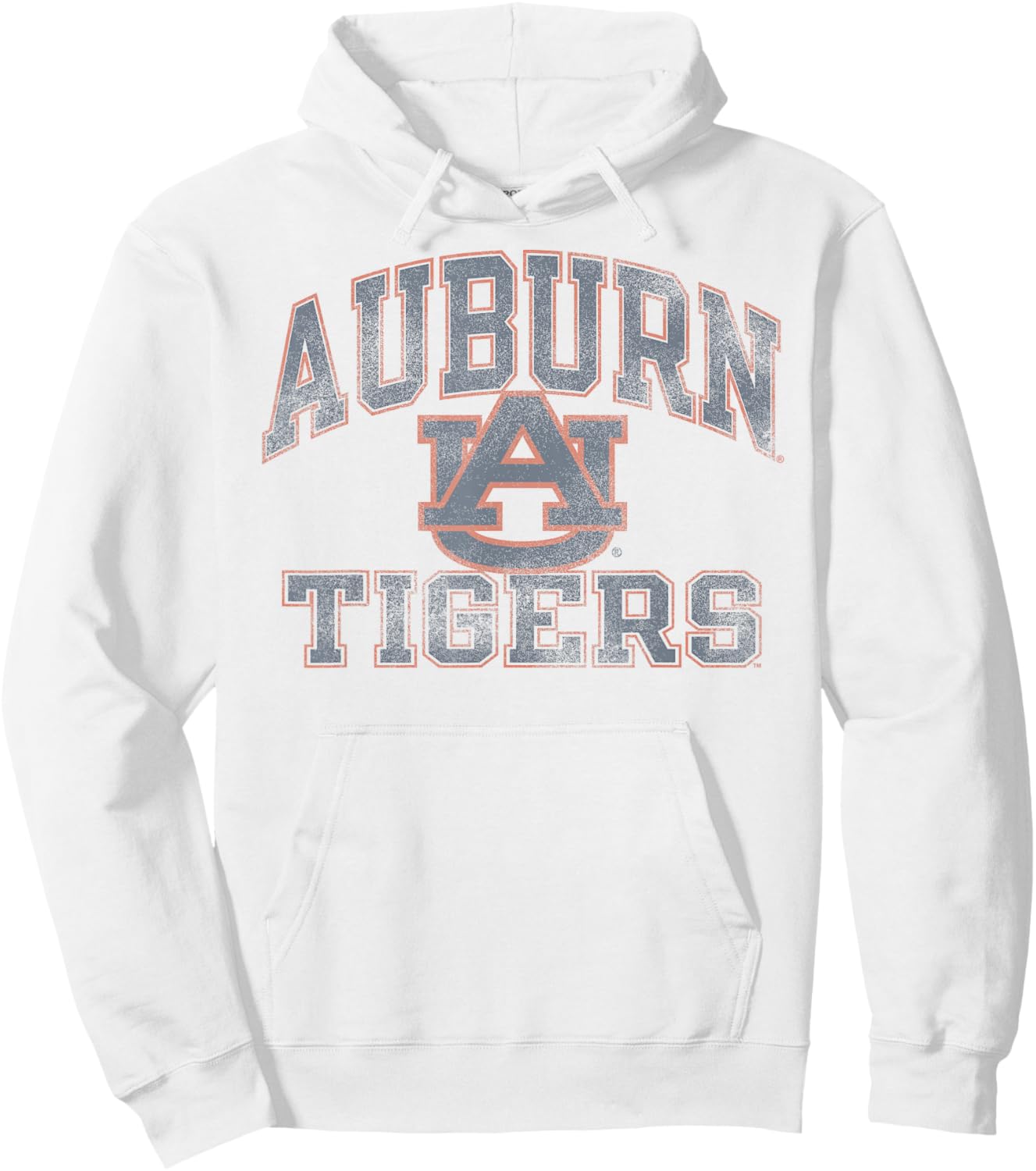 Auburn Tigers Vintage Worn Gray Officially Licensed Hoodie - Hoodie | White
