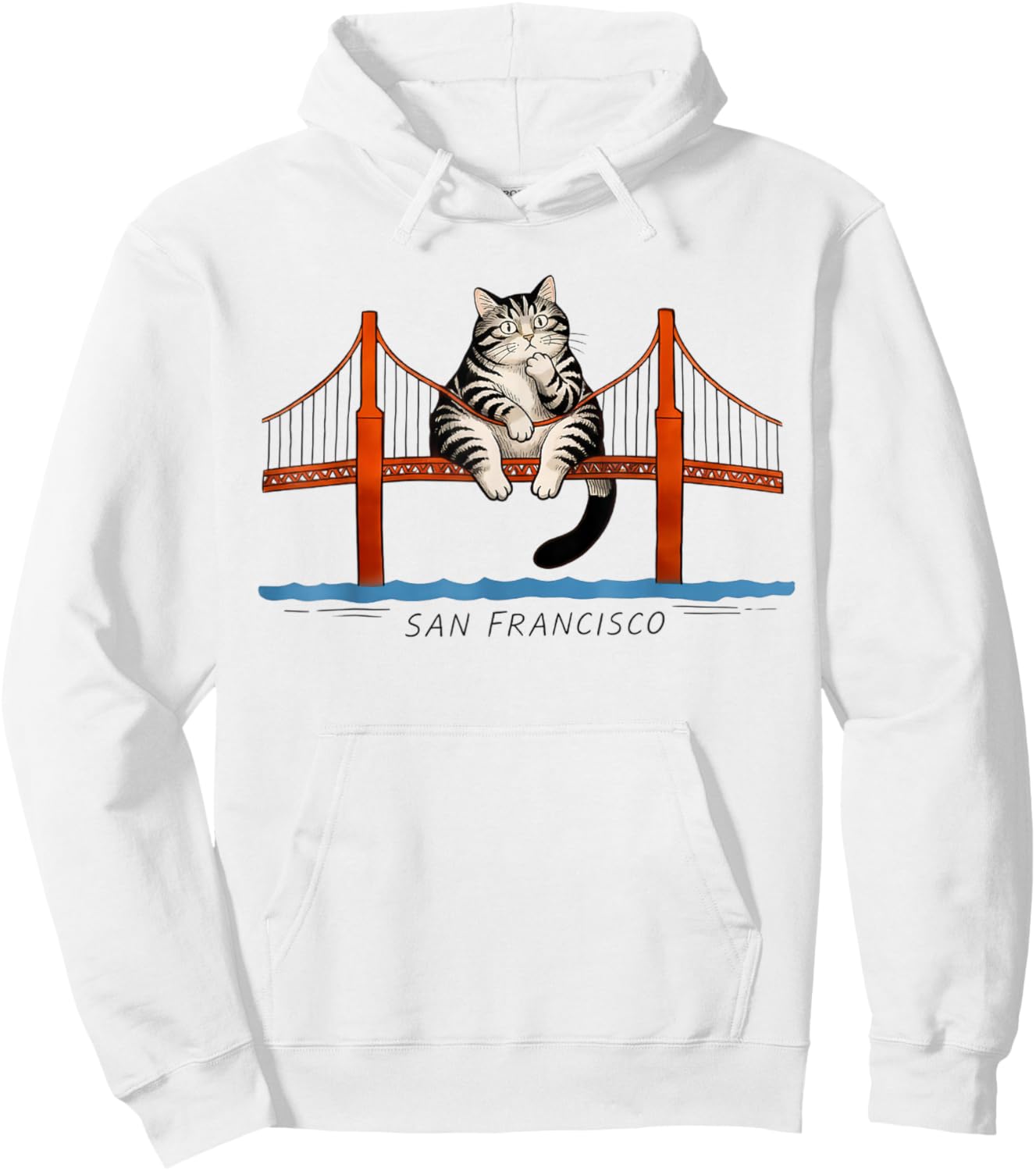 San Francisco Cat Golden Gate Bridge Lesebücher Hoodie - Hoodie | White