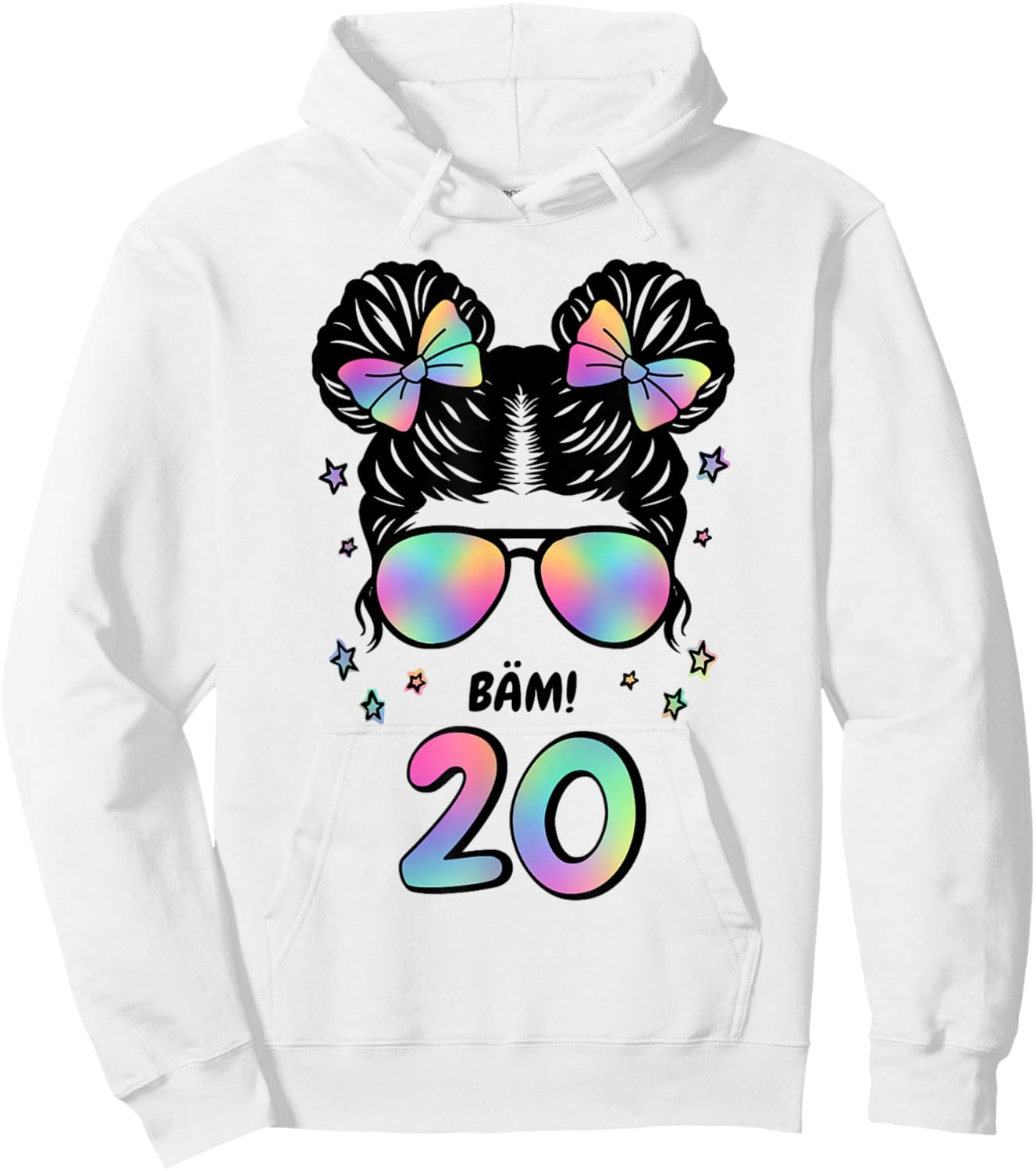 20. Geburtstag Mädchen Messy Bun Bäm! 20 Hoodie - Hoodie | White