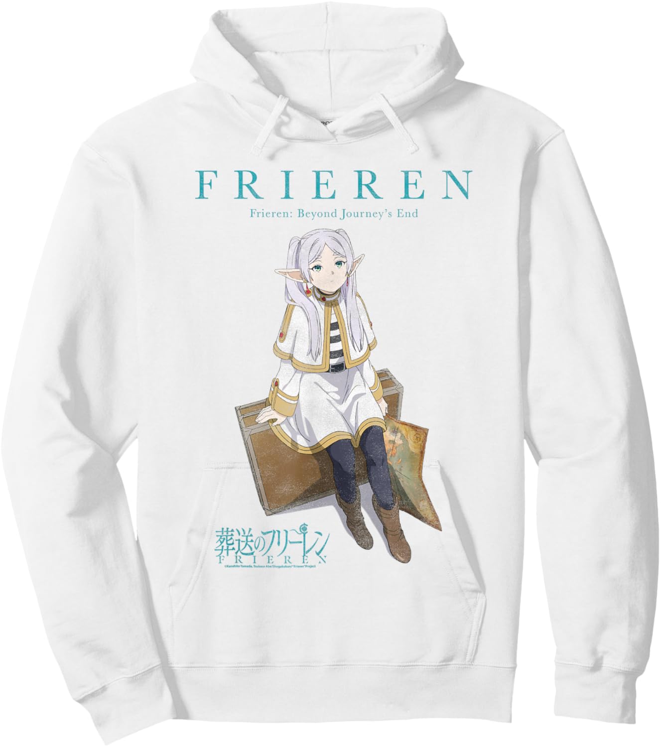 Frieren: Beyond Journey's End Seated Portrait Elf Anime Hoodie - Hoodie | White