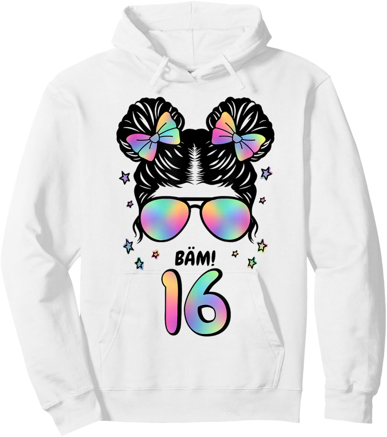 16. Geburtstag Mädchen Messy Bun Bäm! 16 Hoodie - Hoodie | White