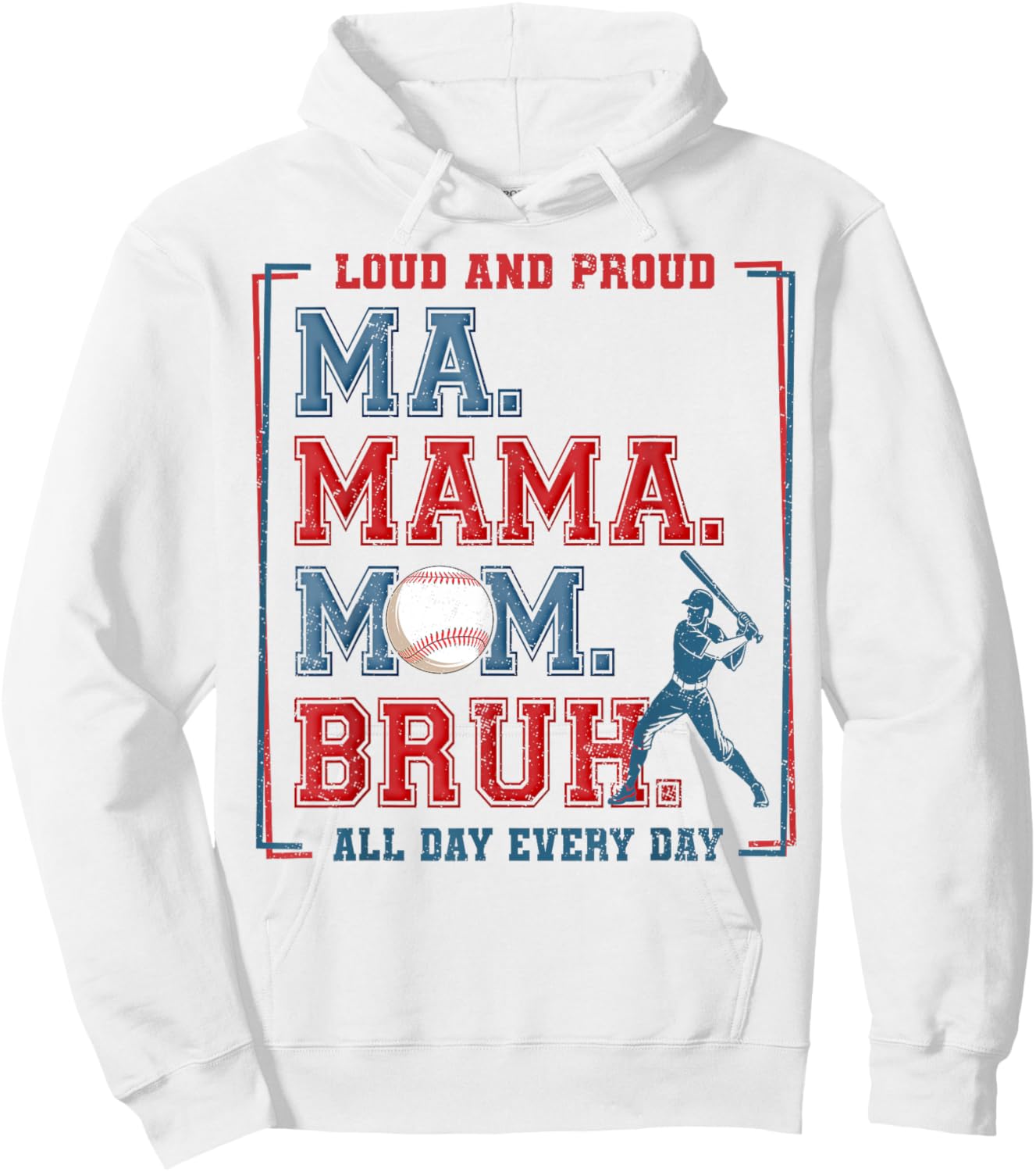 My Favorite Player Calls Me Mom Funny Baseball Mama Hoodie - Hoodie | White