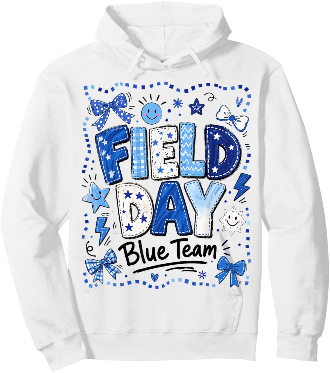 Field Day Blue Team Funny for Kids Teacher Field Day Games Hoodie - Hoodie | White