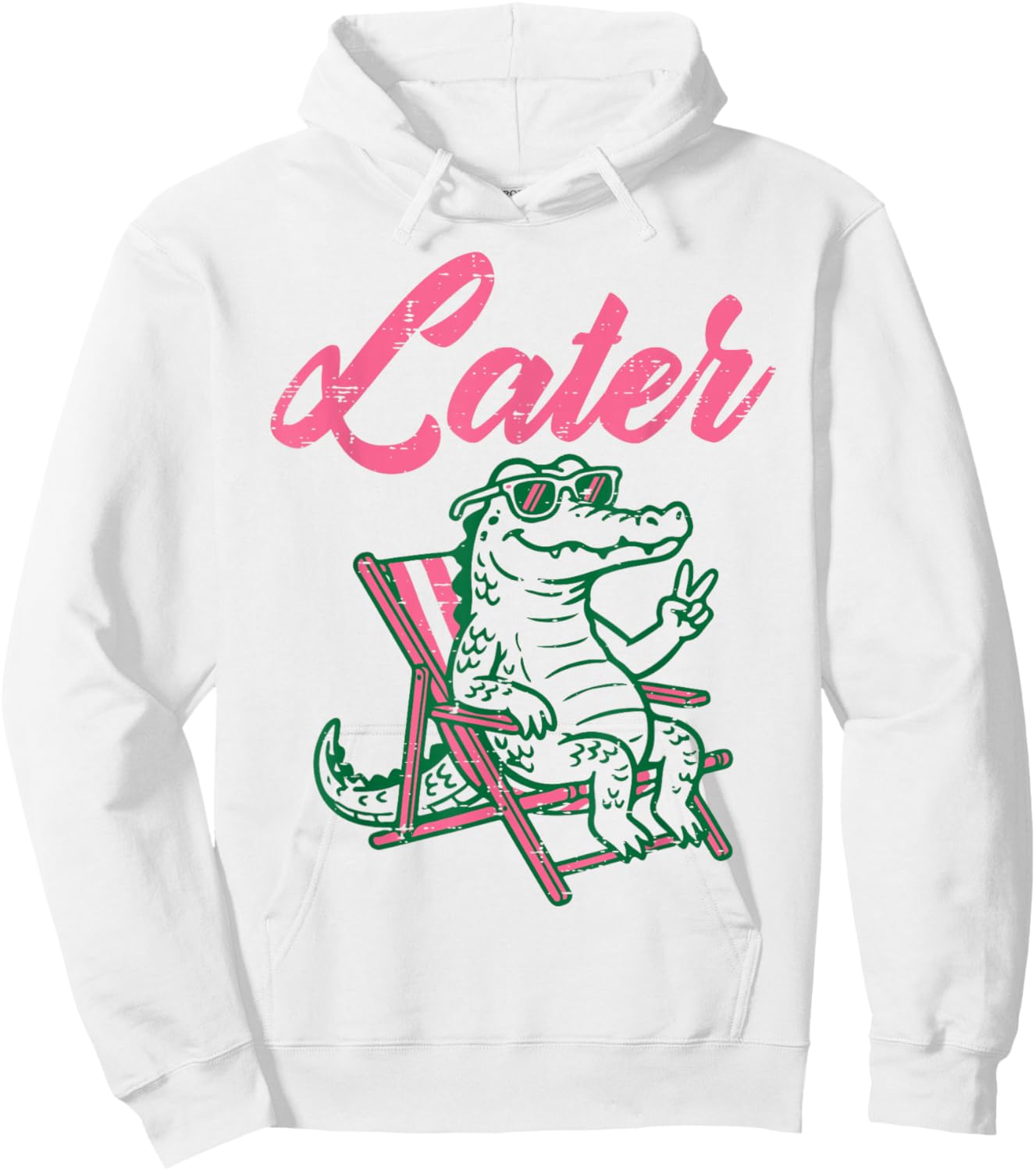 Later Alligator Beach Chair Funny Saying Women Girls Kids Hoodie - Hoodie | White