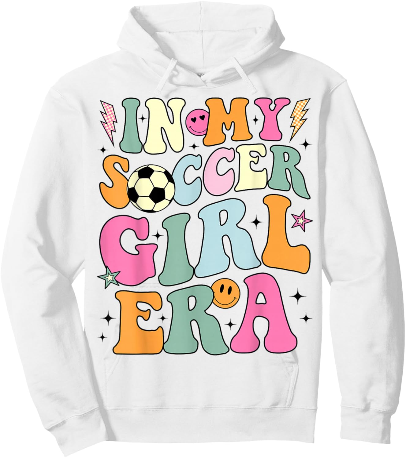 In My Soccer Girl Era Retro Groovy Soccer Girl Hoodie - Hoodie | White