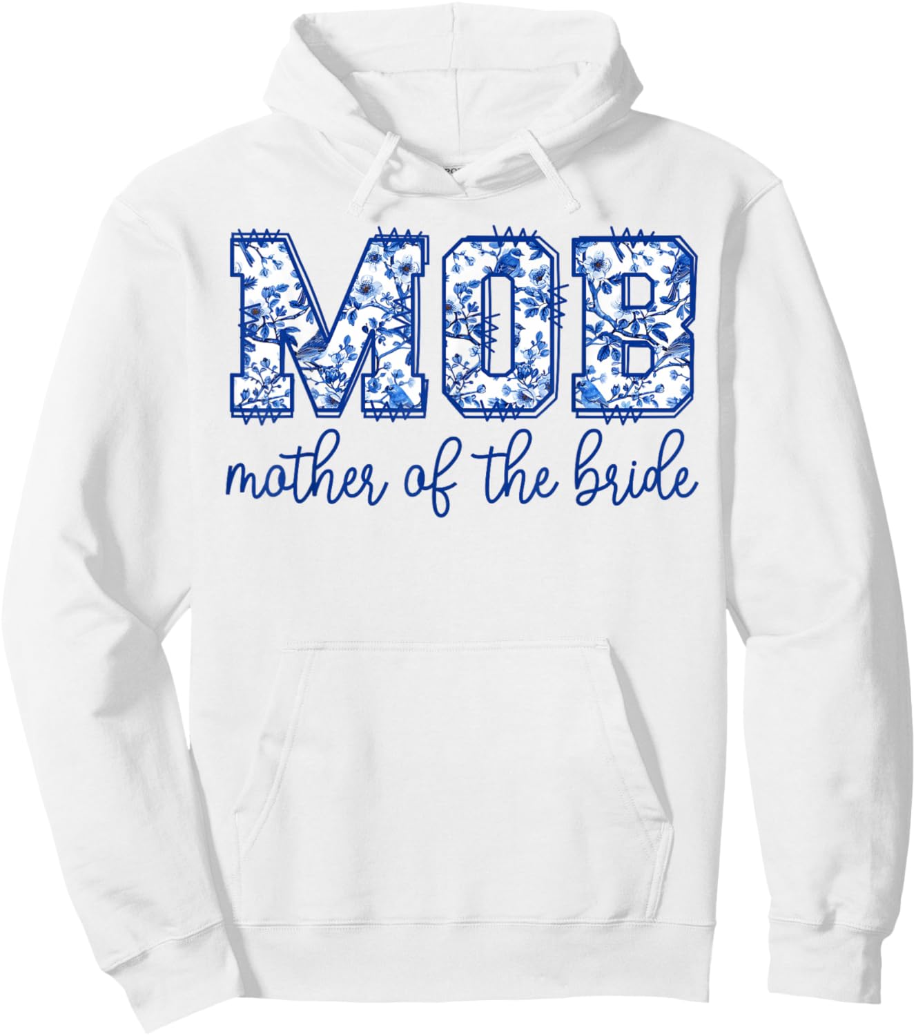 Mother Of The Bride MOD Toile Floral Matching Wedding Party Hoodie - Hoodie | White