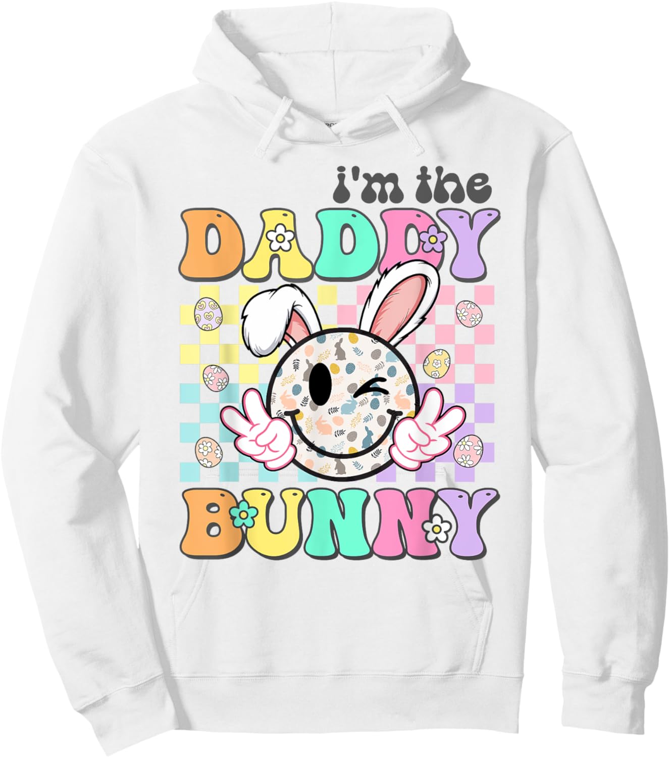 Groovy Dad Easter I'm The Daddy Bunny Matching Family Easter Hoodie - Hoodie | White