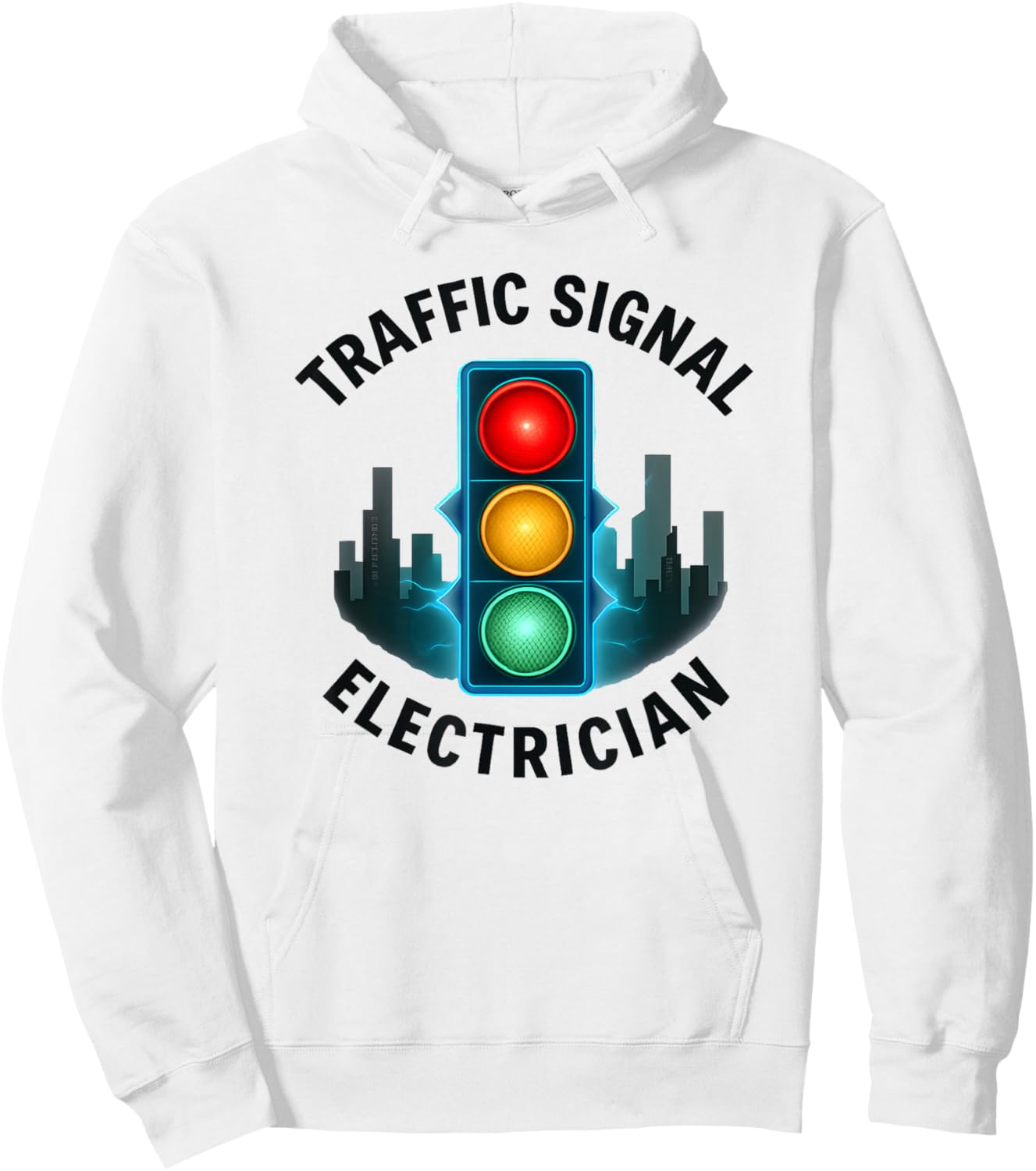 Traffic Signal Electrician Design City Worker Hoodie - Hoodie | White