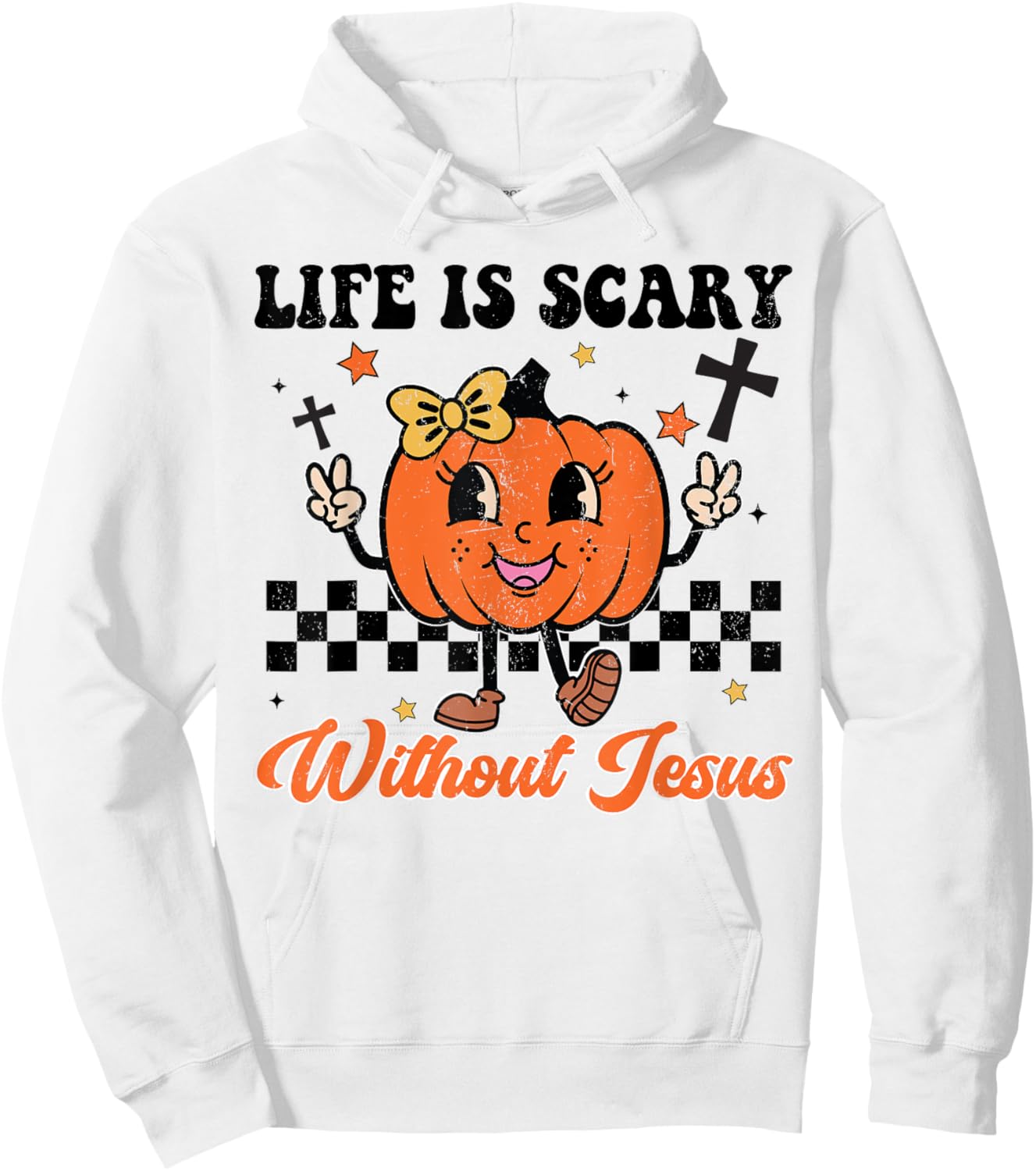 Christian Halloween Life Is Scary Without Jesus Girl Toddler Hoodie - Hoodie | White