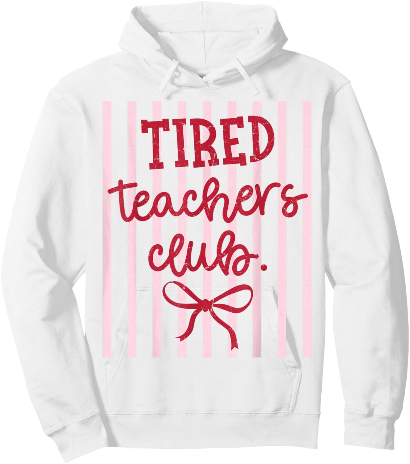 Tired Teachers Club Funny Groovy Retro Cool Teacher Club Hoodie - Hoodie | White