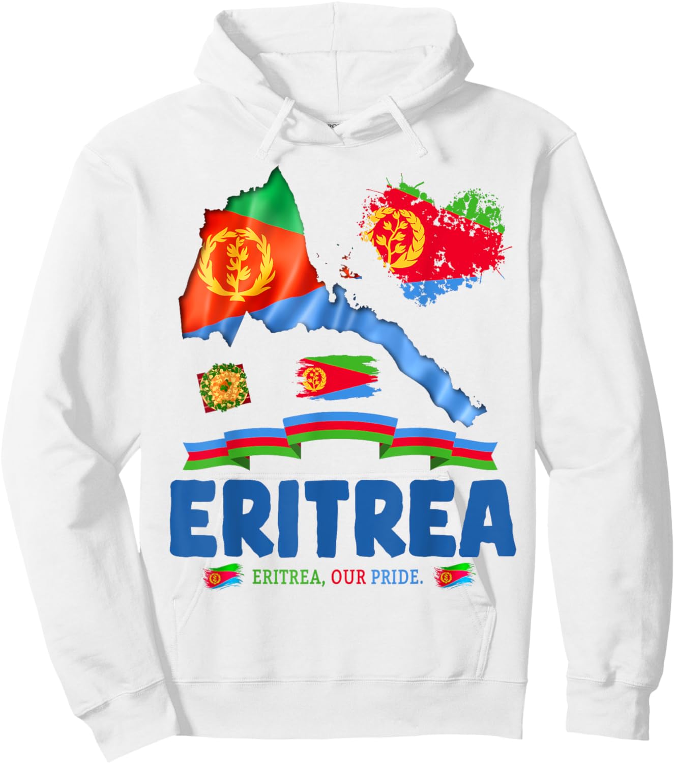 Eritrean Flag Outfit Idea Eritrea Flag Themed Hoodie - Hoodie | White
