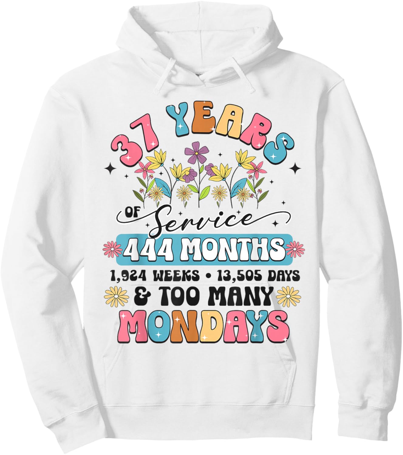 37 Years of Service Funny 37th Work Anniversary Retirement Hoodie - Hoodie | White