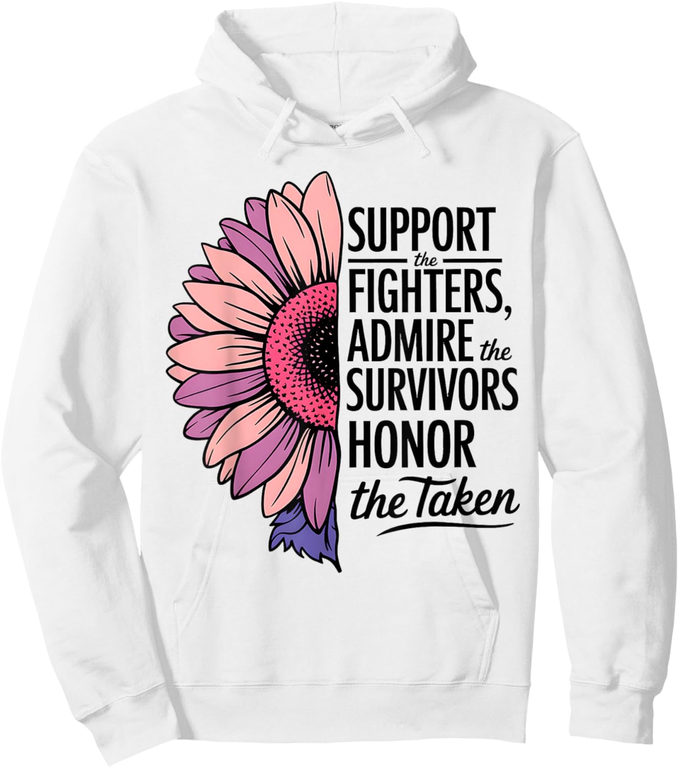 Breast Cancer Support Admire Honor Breast Cancer Awareness Hoodie - Hoodie | White
