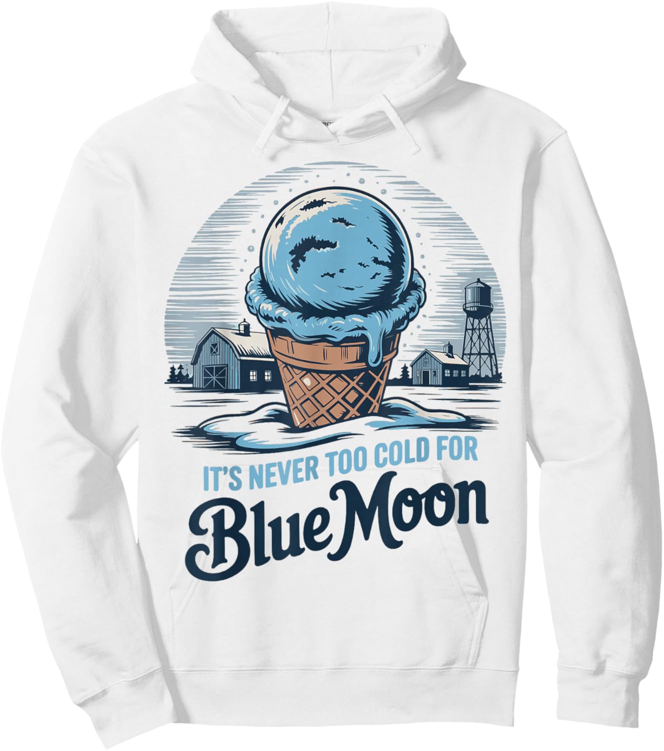 Funny Blue Moon Ice Cream Quotes Sayings Ice Cream Lover Hoodie - Hoodie | White