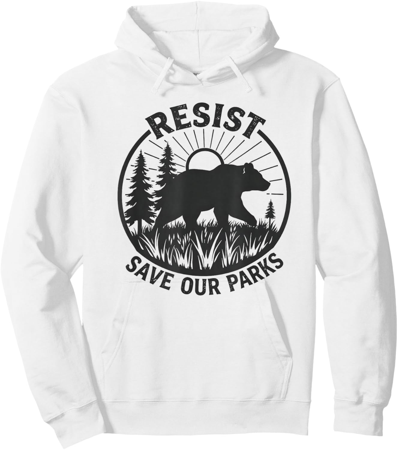 Resist Save Our Parks Alt US National Parks Bear Nature Hoodie - Hoodie | White