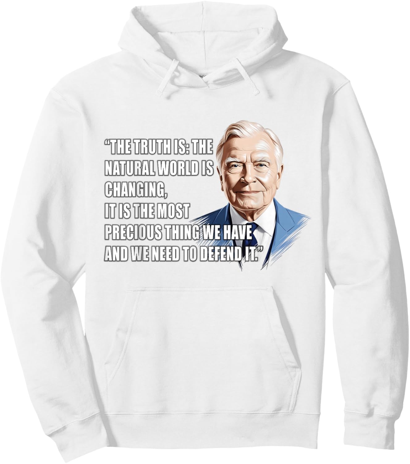 David Attenborough Hoodie - Hoodie | White
