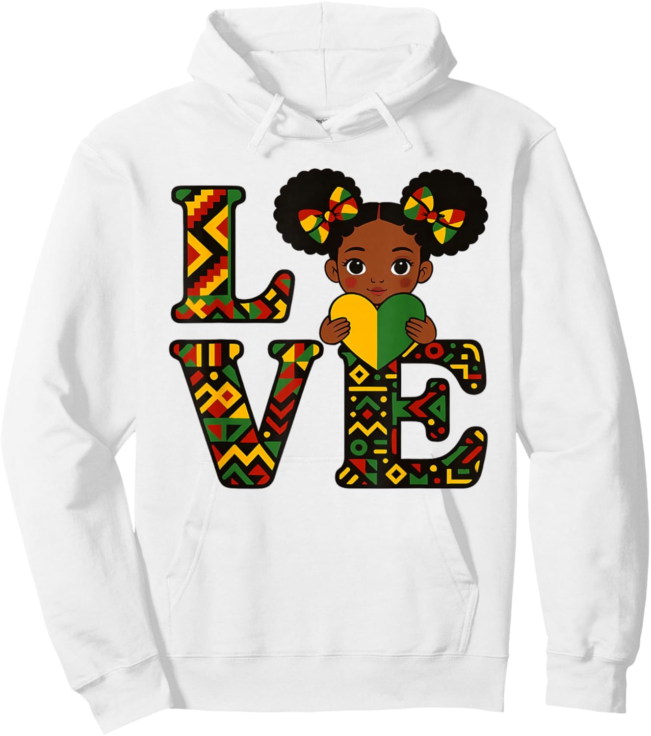 Love Black History Month Strong African Toddler Girls Hoodie - Hoodie | White
