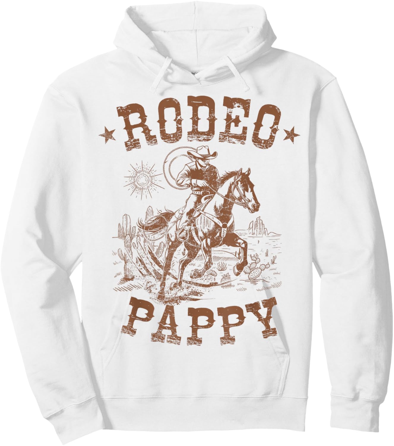 Rodeo Pappy Western Cowboy Family Matching Father's Day Hoodie - Hoodie | White