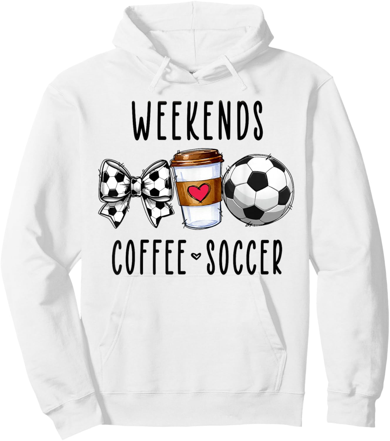 Weekends Coffee Soccer Hoodie - Hoodie | White