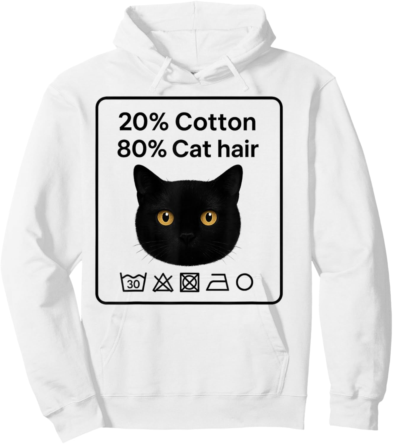 20% Cotton 80% Cat Hair Funny Quote Hoodie - Hoodie | White