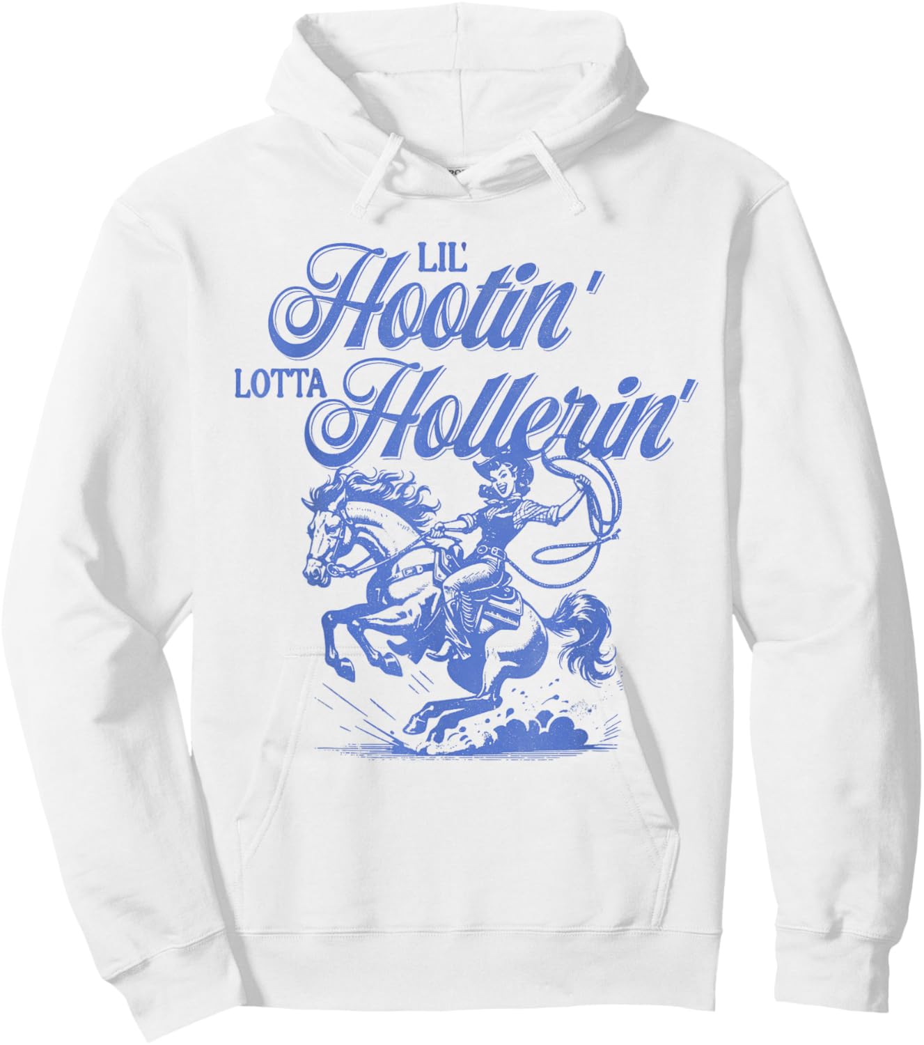 Lil Hootin' Lotta Hollerin', Western Cowboy Cowgirl Hoodie - Hoodie | White