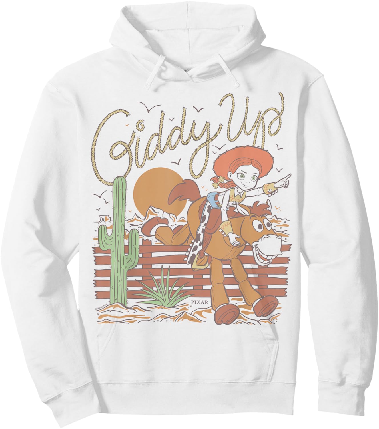 Disney - Toy Story Jessie Riding Bullseye Giddy Up Western Hoodie - Hoodie | White