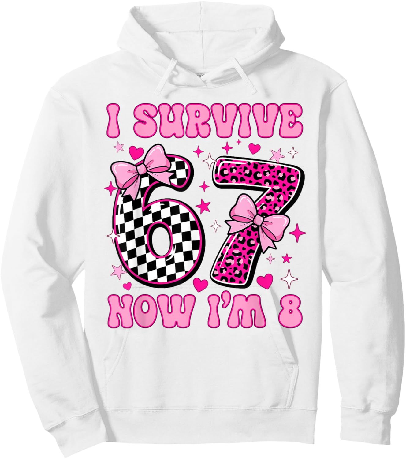 I'm 8 Year Old Birthday 6 7 Six Seven 8th Birthday Girls Hoodie - Hoodie | White