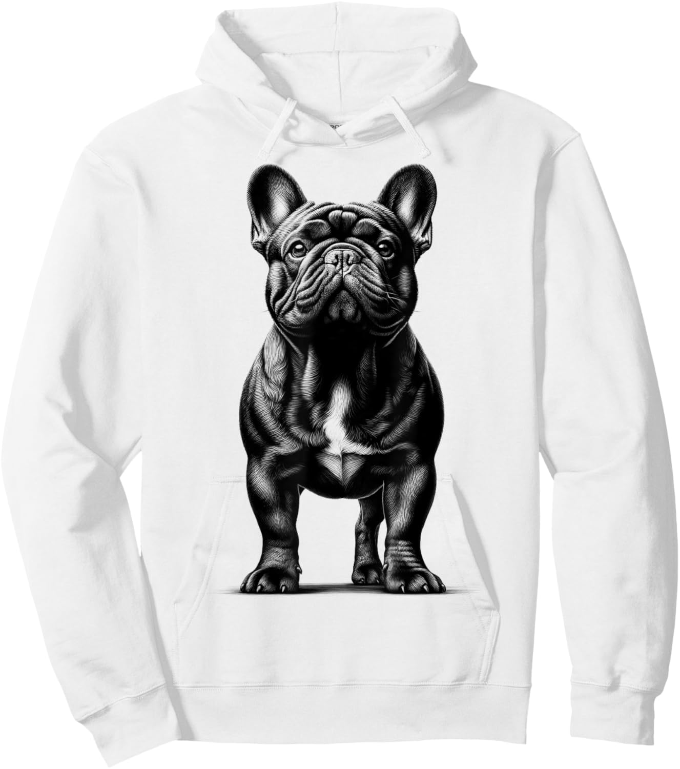 Cute French Bulldog in Proud Pose Hoodie - Hoodie | White