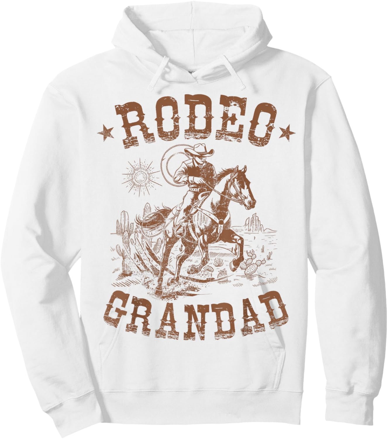 Rodeo Grandad Western Cowboy Family Matching Father's Day Hoodie - Hoodie | White
