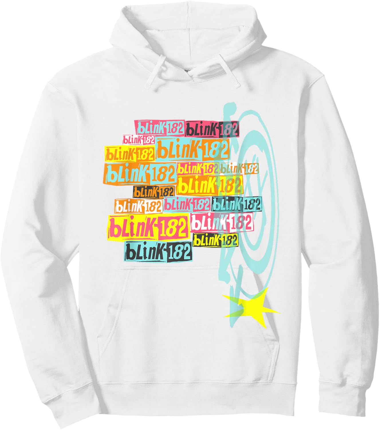 Official Blink-182 Stacked Logo Hoodie - Hoodie | White